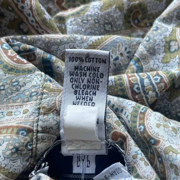 GAP Paisley Button Down, Roll-up Button Tab, Sleeve. 100% Cotton, Sz XXL - Picture 6 of 12